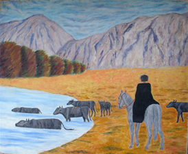 БУЙВОЛЫ, холст, масло, 1985, 61 х 73, БУЙВОЛЫ, холст, масло, 1985, 61 х 73,