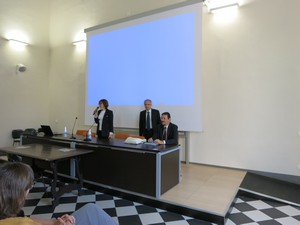 Приветственные слова: Е.Кривова, М. Тулли (в центре), С. Гардзонио