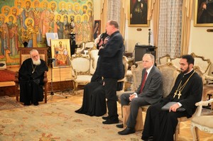 На встрече со Святейшим Католикос-Патриархом всея Грузии Илией II. Выступает Н.Свентицкий