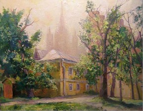 Герасимов В.В.,Московский дворик (Вспольный переулок),холст на картоне,масло,40х50,2015 г. Герасимов В.В.,Московский дворик (Вспольный переулок),холст на картоне,масло,40х50,2015 г.