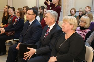 (слева направо) П.А. Трибунский, Р.С. Мотульский, Н.А. Авралева